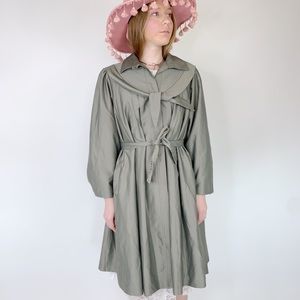 Vintage 70s Bow Collar Button Down Tent Coat